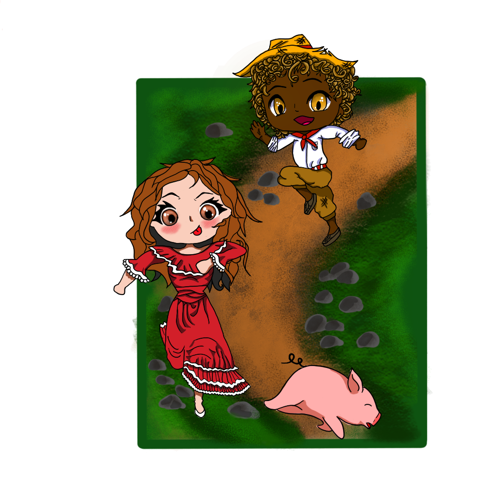 Española y Jibarito en campo